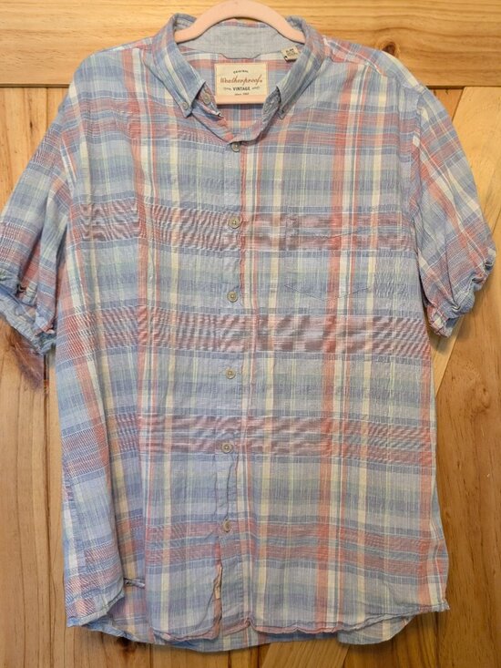 Weatherproof Vintage Other - Weatherproof Vintage Plaid Short Sleeve Button-Down Shirt Size XL